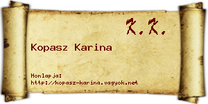 Kopasz Karina névjegykártya
